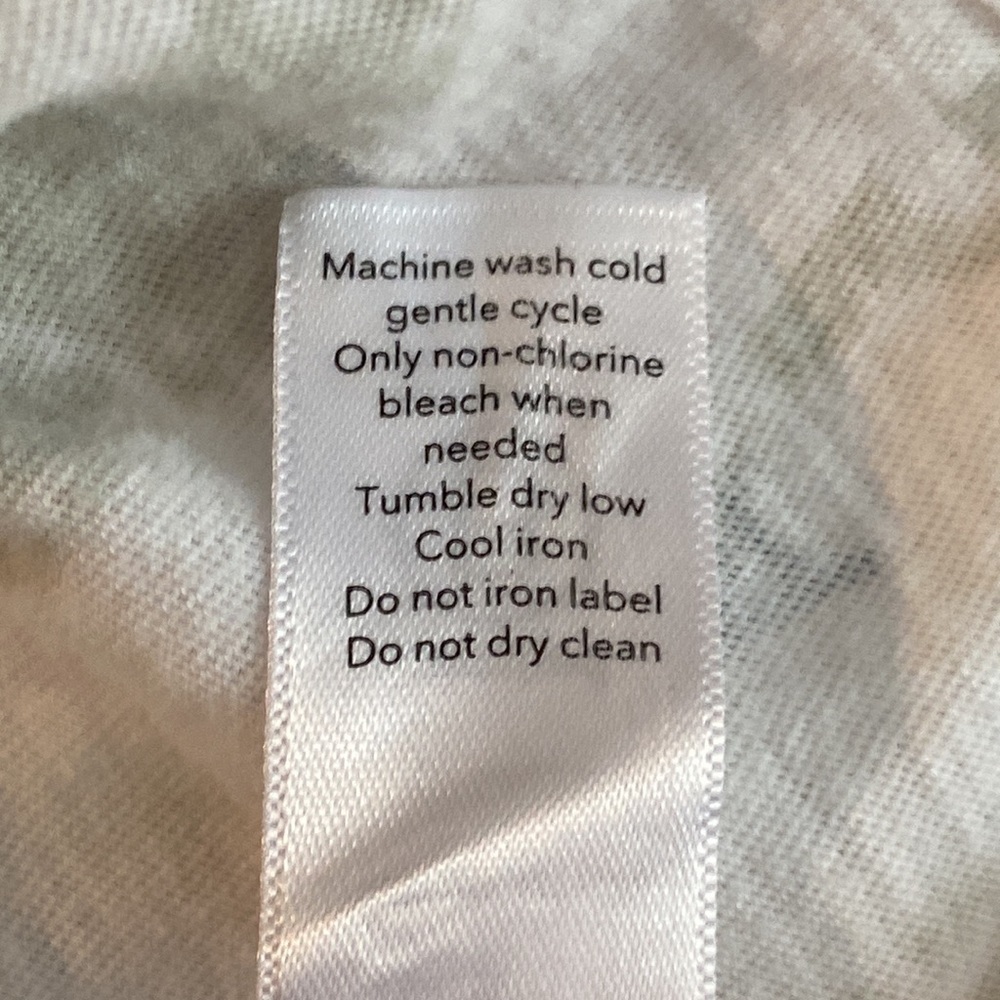 Athleta White Gray Blue Light Tie-Dye 100% Cotton Short Sleeve T-Shirt 4808 - Picture 8 of 10